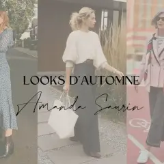 Trois femmes présentent des looks d'automne. Idées pour comment s'habiller aujourd'hui femme : robe fleurie, pantalon large, ou blazer rose.