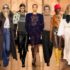 Mannequins présentent des looks pour s'habiller classe en hiver : manteaux longs, cuir, dentelle et accessoires audacieux.