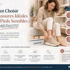 Guide pour comment choisir ses chaussures Mephisto pour pieds sensibles : confort, maintien et qualité au quotidien.