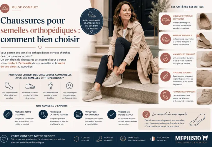 Une femme lace ses chaussures. Guide sur le choix de chaussures compatibles avec semelles orthopédiques, avec avis sur semelle élastomère.