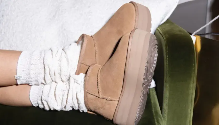 Bottes en daim confortables, parfaites pour une journée pluvieuse.
