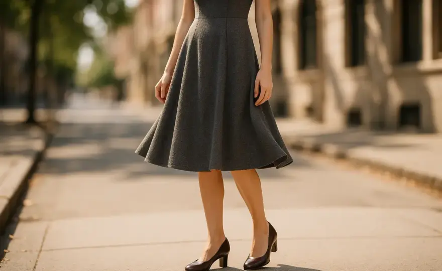 Robe au genou - Quelles chaussures choisir pour allonger la jambe ?