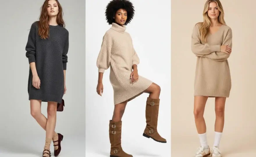 Robe pull - Quelle chaussure choisir pour un look parfait?