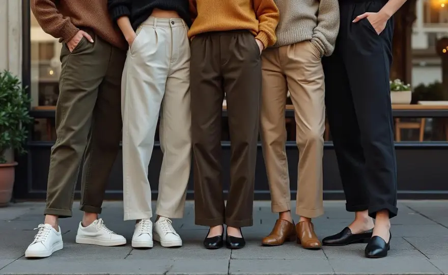 Pantalon large et chaussures - L'équilibre parfait