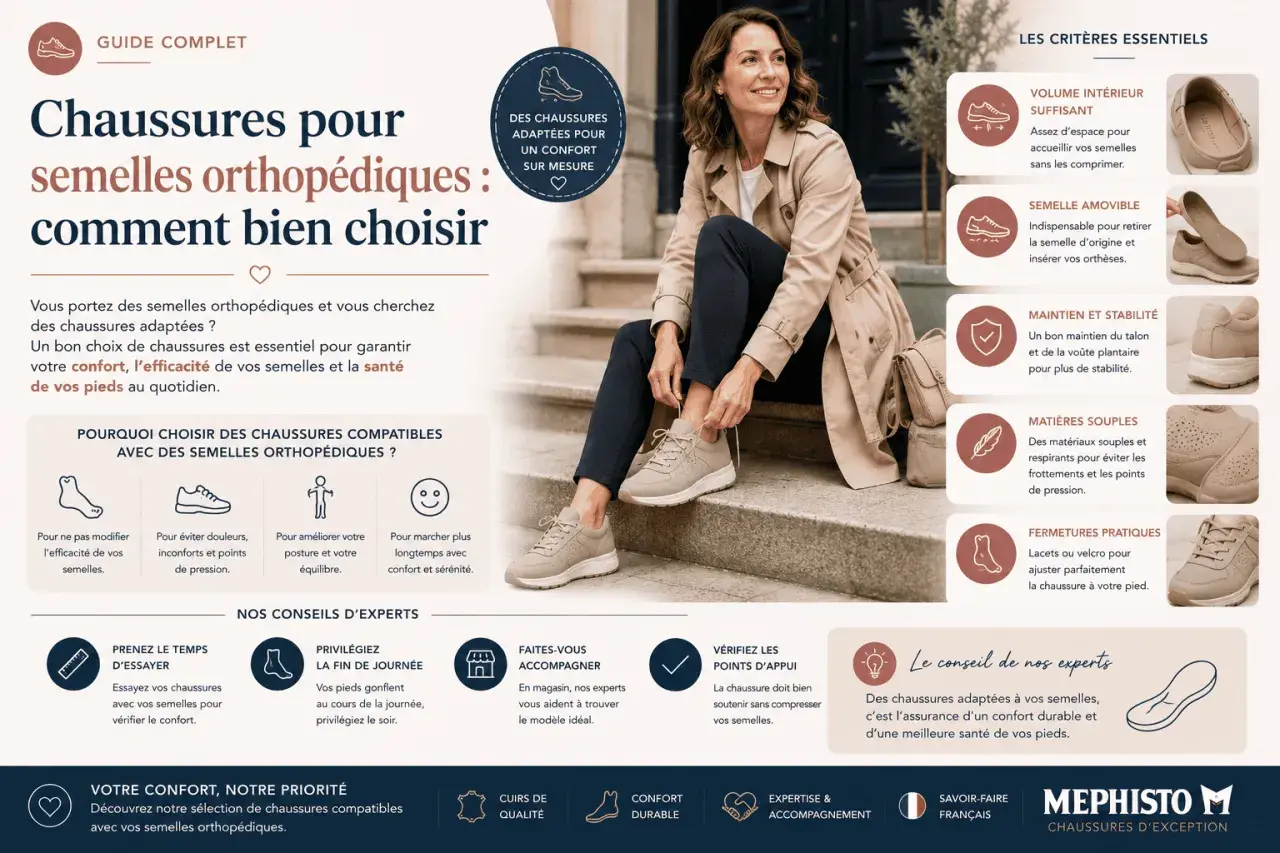 Une femme lace ses chaussures. Guide sur le choix de chaussures compatibles avec semelles orthopédiques, avec avis sur semelle élastomère.