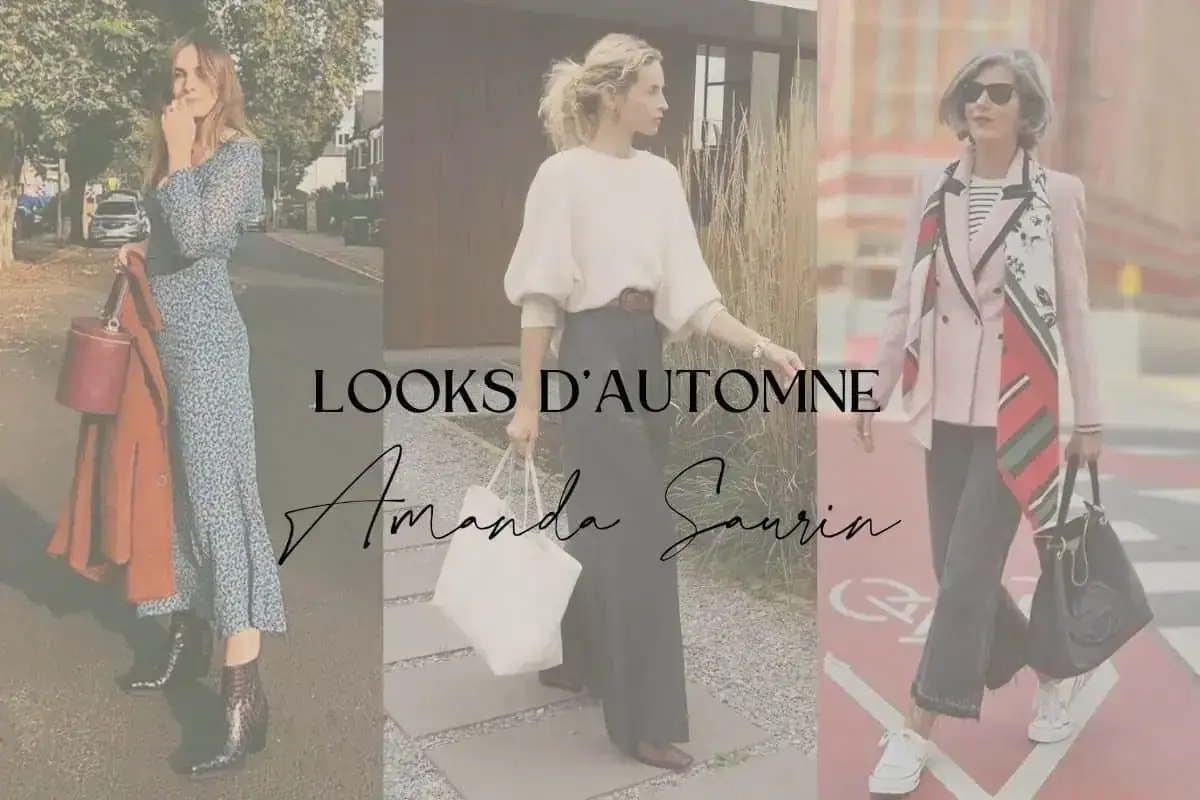 Trois femmes présentent des looks d'automne. Idées pour comment s'habiller aujourd'hui femme : robe fleurie, pantalon large, ou blazer rose.