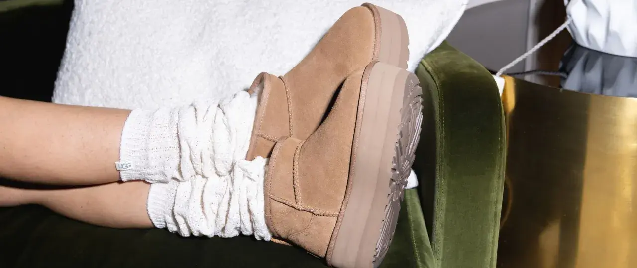Bottes en daim confortables, parfaites pour une journée pluvieuse.